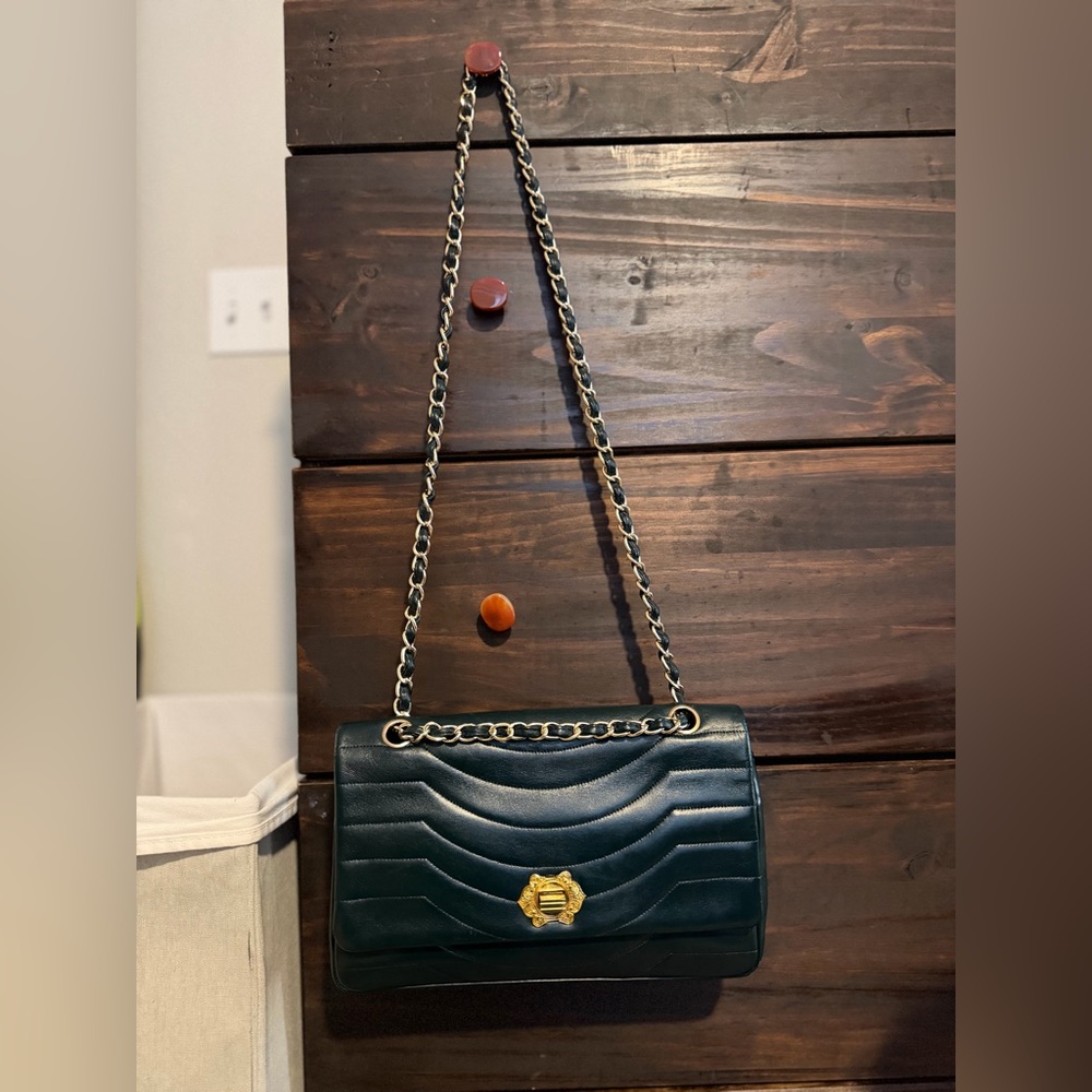 Vintage Italian leather quilted single flap bag - Picture 2 of 9